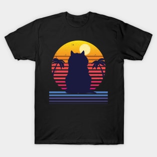 Retro Cat Life at the beach T-Shirt